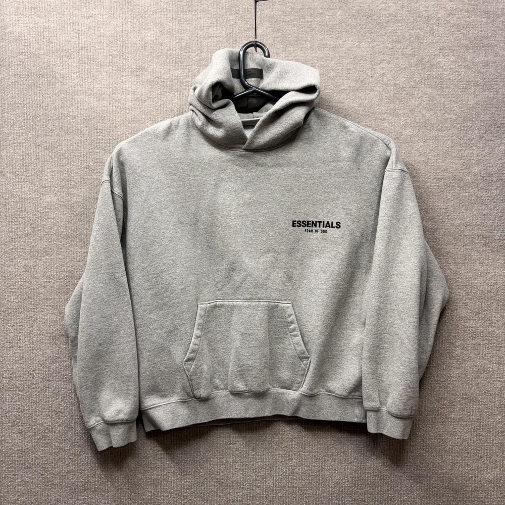 Fear Of God Essentials Hoodie Mens Medium Gray Pullover Streetwear